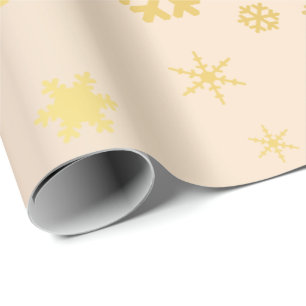 Elegant & Modern Gold Christmas Snowflake Pattern Wrapping Paper