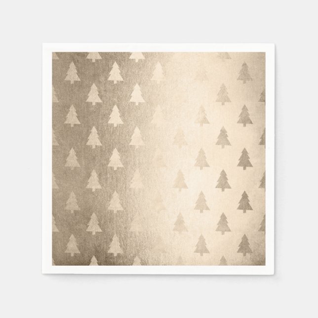 Elegant modern gold Christmas tree pattern Napkin (Front)
