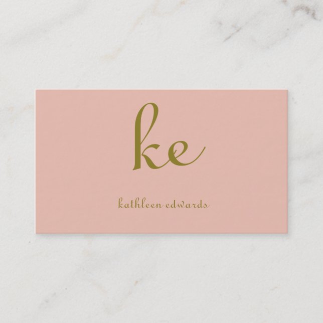 Elegant Modern Gold Coloured and Pink Professional Business Card (Front)