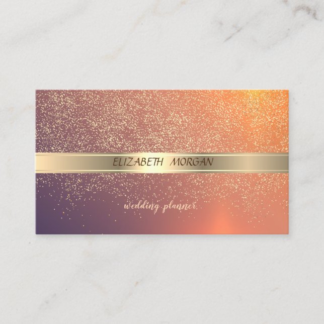 Elegant Modern Gold Confetti Business Card (Front)