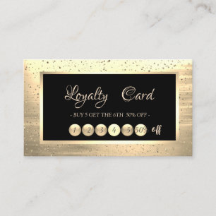 Elegant Modern Gold Confetti  Frame Loyalty Card