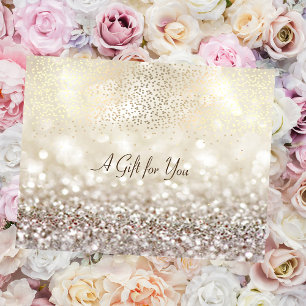 Elegant Modern Gold Confetti,Glitter Bokeh Discount Card