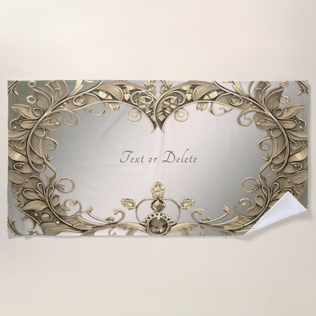 Elegant Modern Gold Decorative Beach Towel (Front)