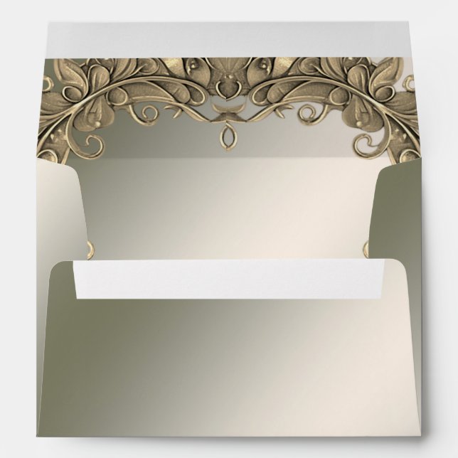 Elegant Modern Gold Decorative Envelope (Back (Bottom))