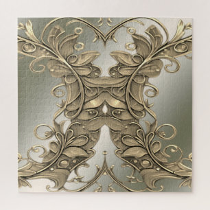Elegant Modern Gold Decorative Jigsaw Puzzle