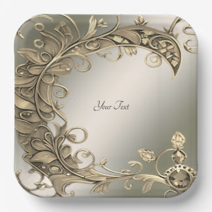 Elegant Modern Gold Decorative Paper Plate