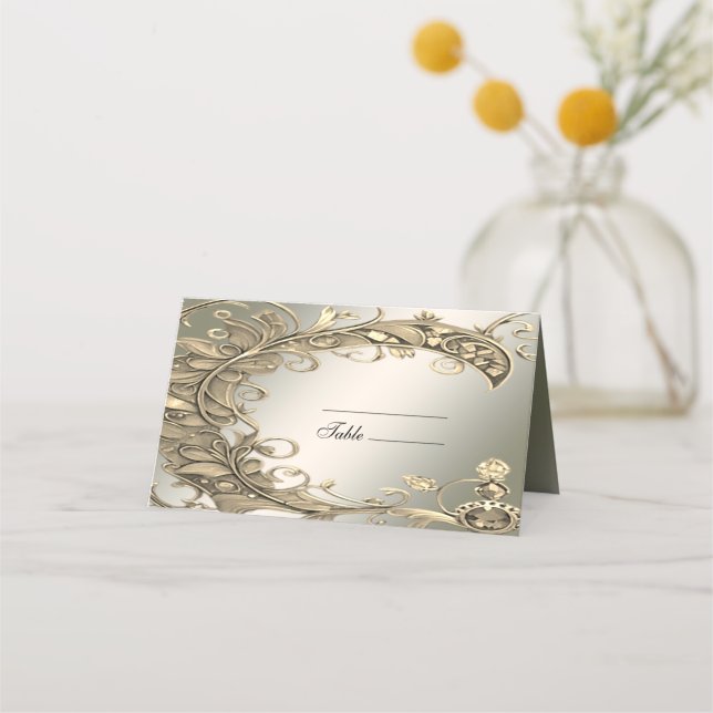 Elegant Modern Gold Decorative Place Card (Front)