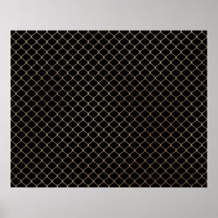 Elegant Modern Gold Fence Chain Pattern   Poster