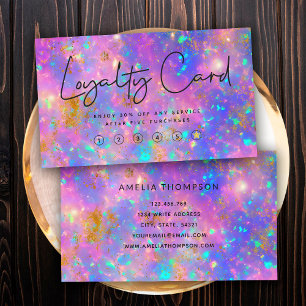 Elegant Modern Gold Fire Opal Stone Loyalty Card
