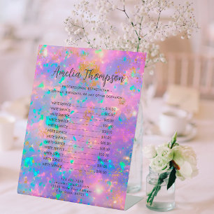 Elegant Modern Gold Fire Opal Stone Price List Pedestal Sign