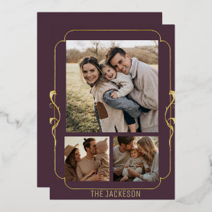 Elegant Modern Gold Foil Family Photo Card
