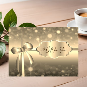Elegant Modern Gold Frame,Bow Discount Card