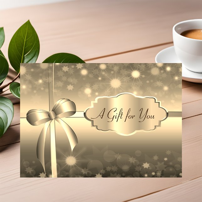 Elegant Modern Gold Frame,Bow Discount Card (Creator Uploaded)