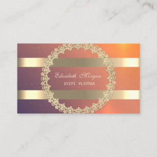 Elegant Modern,Gold Frame Stripe Business Card
