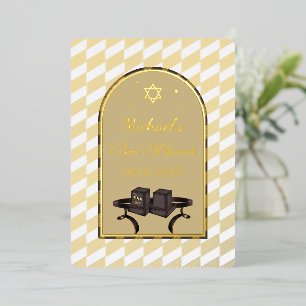 Elegant Modern Gold Geometric Bar Mitzvah Tefillin