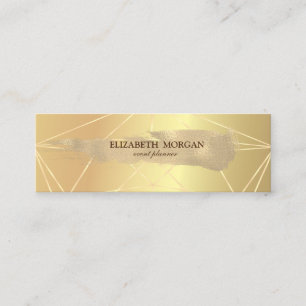 Elegant Modern Gold Glitter Brush Stroke,Geometric Mini Business Card