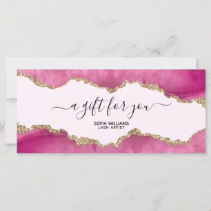 Elegant Modern Gold Glitter Pink Agate