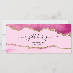 Elegant Modern Gold Glitter Pink Agate