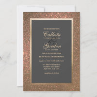 Elegant Modern Gold Glitter Thick Border Wedding