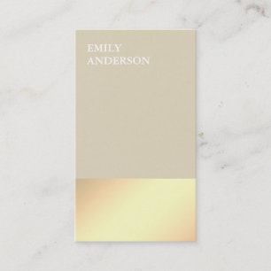 Elegant Modern Gold Glow Minimalistic Beige Business Card