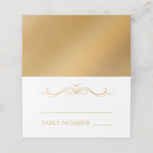 Elegant Modern Gold Gradient Wedding Name & Table Place Card