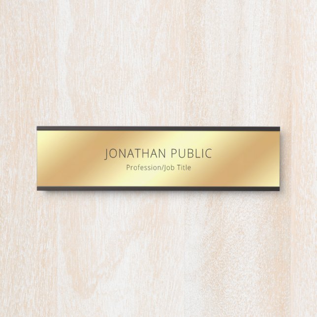 Elegant Modern Gold Look Design Glamour Template Door Sign (Front)