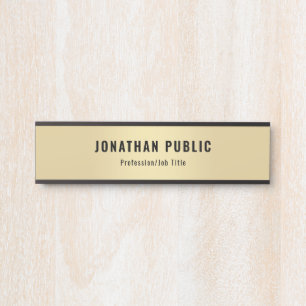 Elegant Modern Gold Look Template Personalised Door Sign