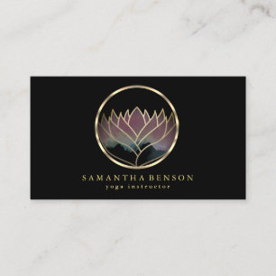 Elegant Modern Gold Lotus Logo Stylish Copper Business Card
