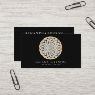 Elegant Modern Gold Lotus Logo Stylish Copper  Business Card