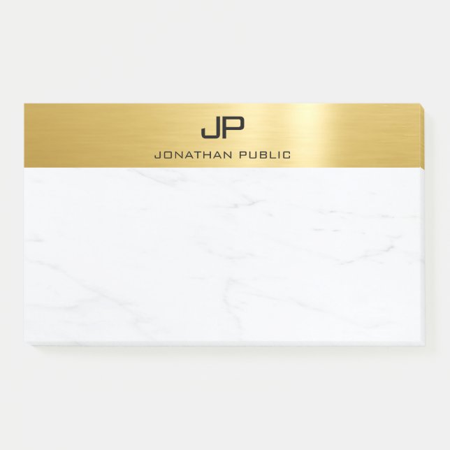 Elegant Modern Gold Marble Minimalist Template Post-it Notes (Front)