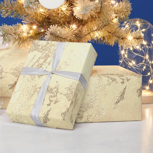 Elegant modern gold marble wrapping paper (Holidays)