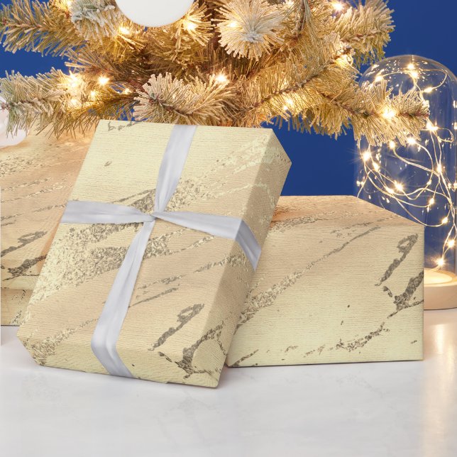 Elegant modern gold marble wrapping paper (Holidays)