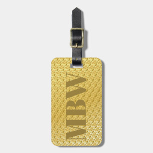 Elegant modern Gold Metallic monogrammed Name Luggage Tag