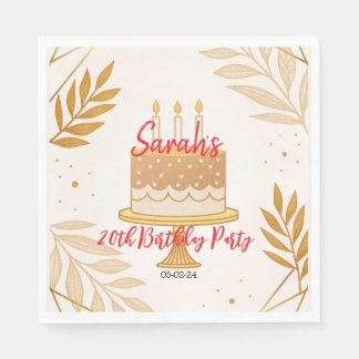 elegant modern gold minimalist birthday party  napkin