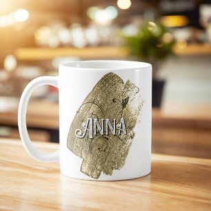Elegant Modern Gold Paint Name Coffee Mug