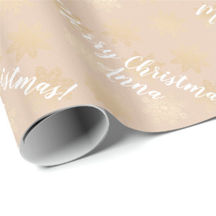 Elegant Modern Gold Personalised Christmas Pattern Wrapping Paper