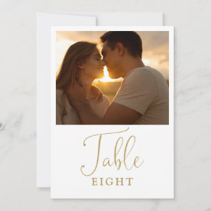 Elegant Modern Gold Photo Table Number