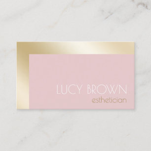 Elegant modern gold & pink aesthetician business card