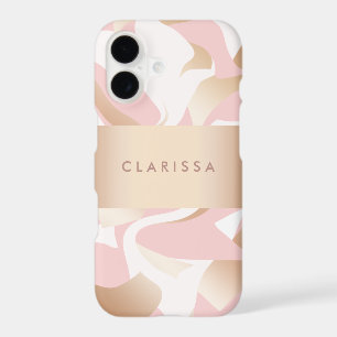 Elegant modern gold pink white abstract pattern