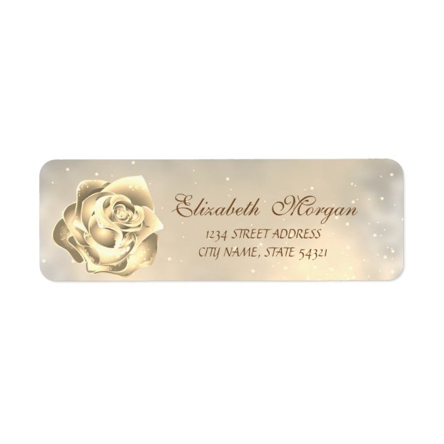 Elegant Modern  Gold Rose  Address (Front)