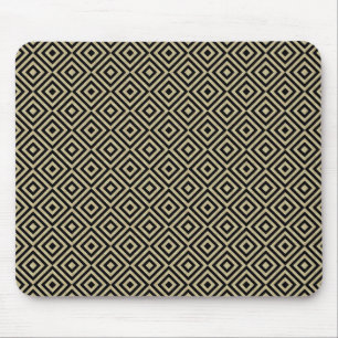 Elegant Modern Gold Squares Diamonds Tiles Pattern Mouse Pad