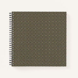 Elegant Modern Gold Squares Diamonds Tiles Pattern Notebook