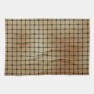 Elegant Modern Gold Squares Tiles Pattern Tea Towel