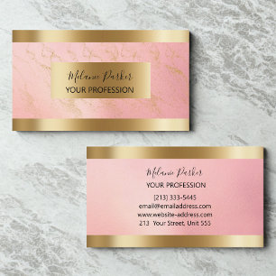 Elegant Modern Gold Strokes Marble Business Card