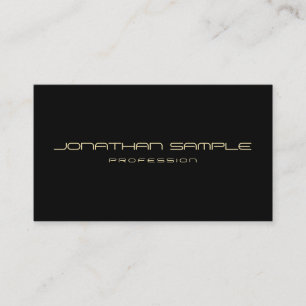 Elegant Modern Gold Text Black Professional Cool Business Card