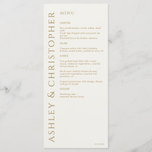 Elegant Modern Gold Wedding Menu