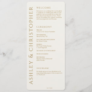 Elegant Modern Gold Wedding Programme