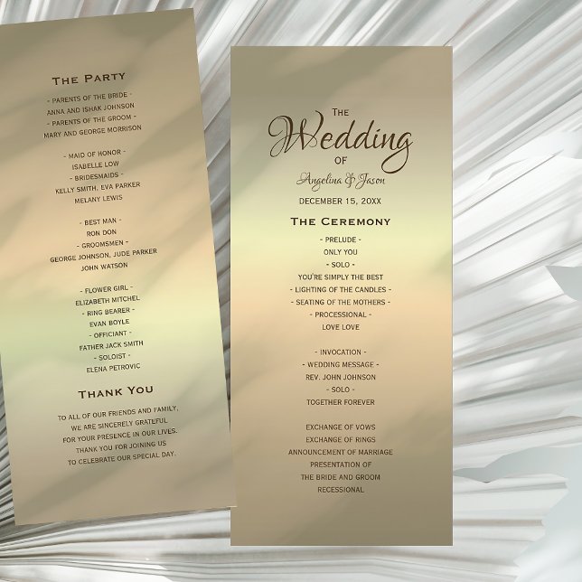 Elegant Modern Gold Wedding Programme (Creator Uploaded)