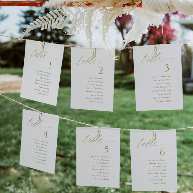 Elegant Modern Gold Wedding Seating Chart Cards (Creator Uploaded)