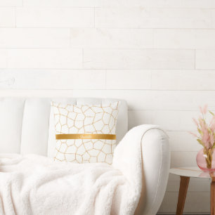 Elegant Modern Gold White Stained Glass Collection Cushion